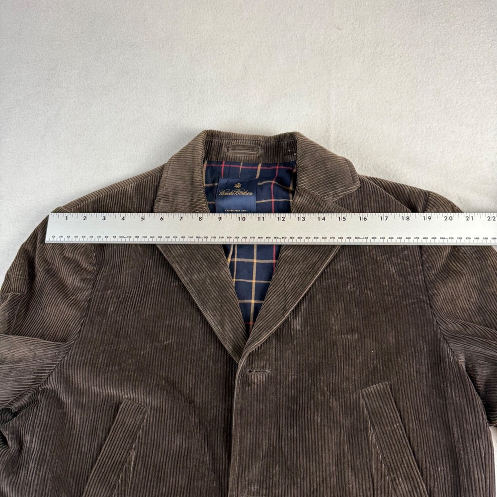 Brooks Brothers Mens Brown Corduroy 3-Button Sport Coat Elbow Patches Medium - Picture 9 of 12